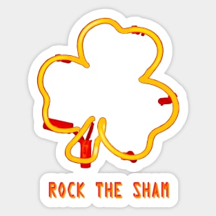 Irish Shamrock Pun - Rock The Sham Sticker